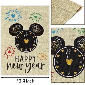 Disney new year Mickey Minnie burlap garden flag